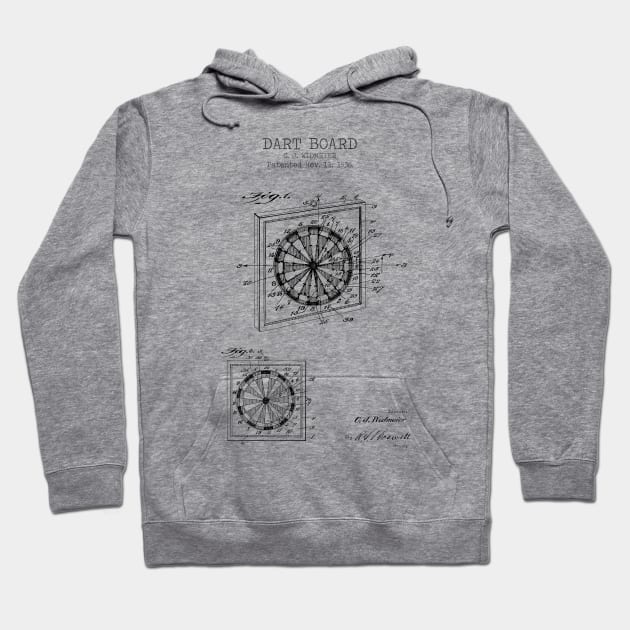 DART BOARD patent Hoodie by Dennson Creative